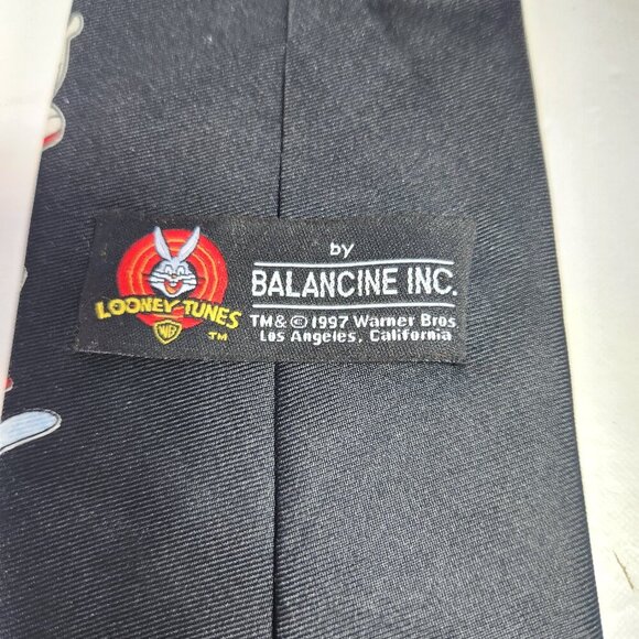 Looney Tunes Vintage Necktie 1997 Warner Bros. Bugs Bunny Tweety Taz Porky Pig - Picture 4 of 7